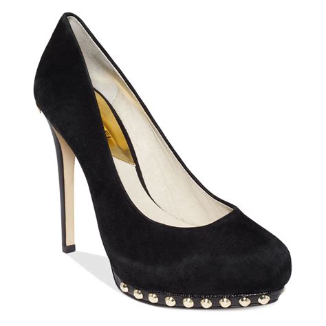 michael kors women high heels suede black|Michael Kors closed toe pumps.